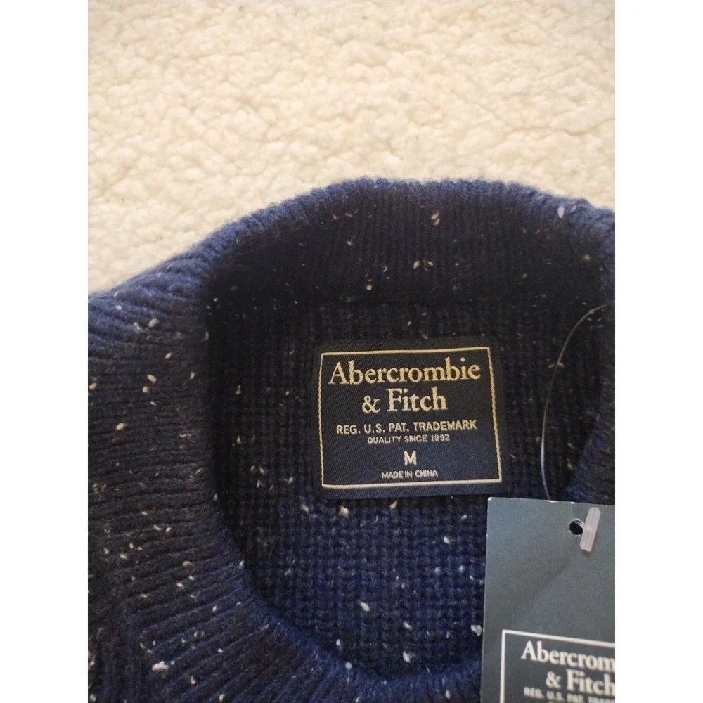 Abercrombie & Fitch Sweater‎ Man M Blue Pullover Crewneck Long Sleeve Wool Blend